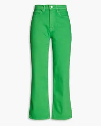 Frame Denim Le Jane cropped high-rise straight-leg jeans - Green Green