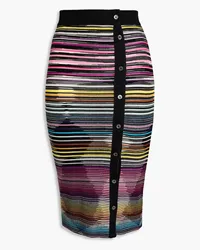 Missoni Crochet-knit wool-blend midi skirt - Black Black