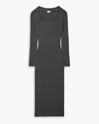 Patou Ribbed wool-blend maxi dress - Gray Gray