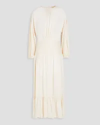 byTiMo Tiered satin-crepe midi dress - White White