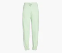 Embroidered French terry track pants - Green