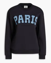 Claudie Pierlot Embroidered French cotton-blend terry sweatshirt - Blue Blue