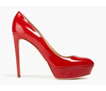 Glossed-leather pumps - Red