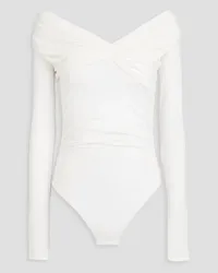 TOVE Off-the-shoulder twisted stretch-jersey bodysuit - White White