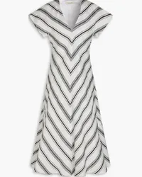 Wales Bonner Striped linen and silk-blend midi dress - White White