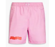 De Bain mid-length logo-print swim shorts - Pink