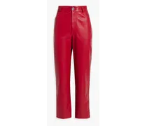 Leather straight-leg pants - Red