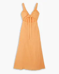 BONDI BORN Tobago cutout linen maxi dress - Orange Orange