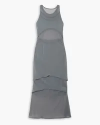 Dion Lee Shadow Overlay layered mesh midi dress - Gray Gray