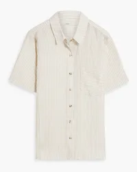 Onia Striped linen and Lyocell-blend shirt - Neutral Neutral