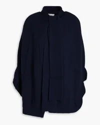 RED Valentino Tie-detailed ribbed-knit cardigan - Blue Blue