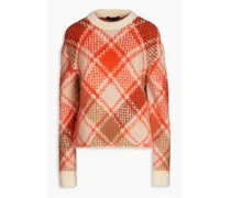 Jacquard-knit sweater - Orange