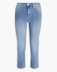 Frame Denim Le High Straight cropped faded high-rise straight-leg jeans - Blue Blue