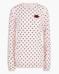 RED Valentino Appliquéd flocked wool sweater - Pink Pink