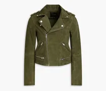 Suede biker jacket - Green