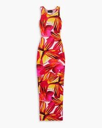 Louisa Ballou Sea Breeze printed stretch-jersey maxi dress - Red Red