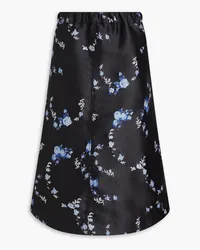 Ganni Cloqué-jacquard midi skirt - Black Black