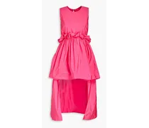 Asymmetric ruffled taffeta dress - Pink