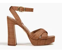 Kayna coated raffia sandals - Brown