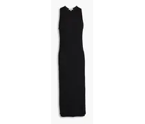 Essential ribbed Pima cotton-blend midi dress - Black
