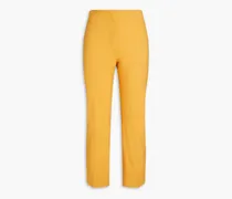 Pina cropped stretch wool slim-leg pants - Yellow