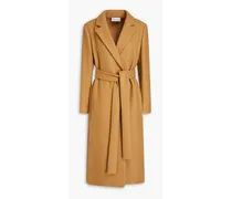 Wool-blend tweed coat - Brown