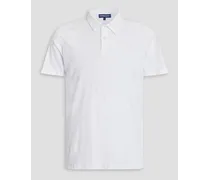 Cotton and linen-blend jersey polo shirt - White