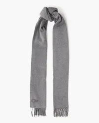 Brunello Cucinelli Fringed brushed silk-felt scarf - Gray - OneSize Gray