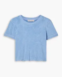 Suzie Kondi Capri cotton-blend terry T-shirt - Blue Blue