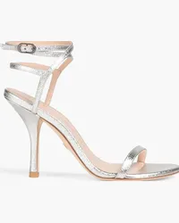 Stuart Weitzman Merinda metallic textured-leather sandals - Metallic Metallic