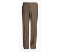 Wool and silk-blend seersucker pants - Neutral