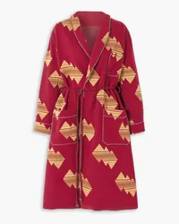 Fortela Fedora embroidered wool-blend twill coat - Red Red