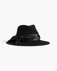 Eugenia Kim Georgina satin-trimmed wool fedora - Black Black