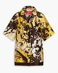 For Restless Sleepers Morfeo II printed silk-charmeuse shirt - Yellow Yellow