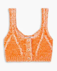 RE/DONE Cropped cotton-blend top - Orange Orange