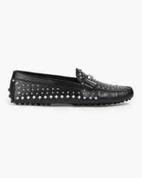 TOD'S Double T studded leather loafers - Black Black