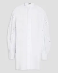 Charo Ruiz Marian cotton-blend broderie anglaise shirt - White White