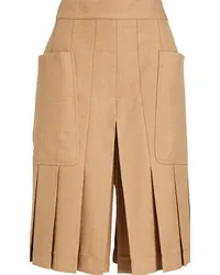 Victoria Beckham Pleated wool-twill shorts - Brown Brown