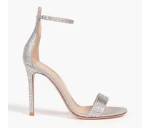 Crystal-embellished satin sandals - Metallic