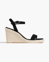 Stuart Weitzman Teddi suede espadrille wedge sandals - Black Black