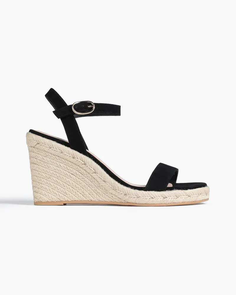 Stuart Weitzman Teddi suede espadrille wedge sandals - Black Black