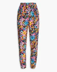 Stella McCartney Christine floral-print silk crepe de chine tapered pants - Pink Pink