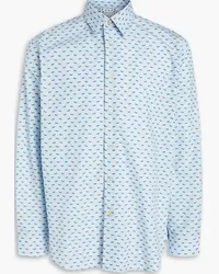 Paul Smith Printed cotton-poplin shirt - Blue Blue