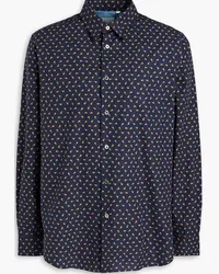 Paul Smith Printed cotton-poplin shirt - Blue Blue