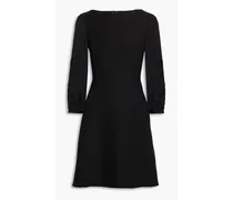 Valentino Garavani Lace-trimmed wool and silk-blend crepe mini dress - Black Black
