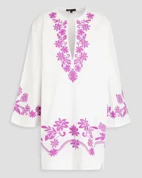 Maje Embroidered cotton kaftan - White White