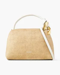 J.W.Anderson JWA Corner small chain-embellished printed textured-leather shoulder bag - Neutral Neutral