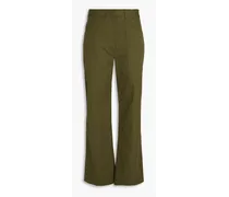 Cotton-canvas cargo pants - Green