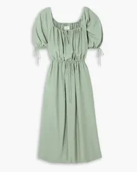 Joslin Savannah gathered poplin maxi dress - Green Green