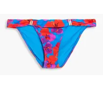 Bia floral-print low-rise bikini briefs - Blue